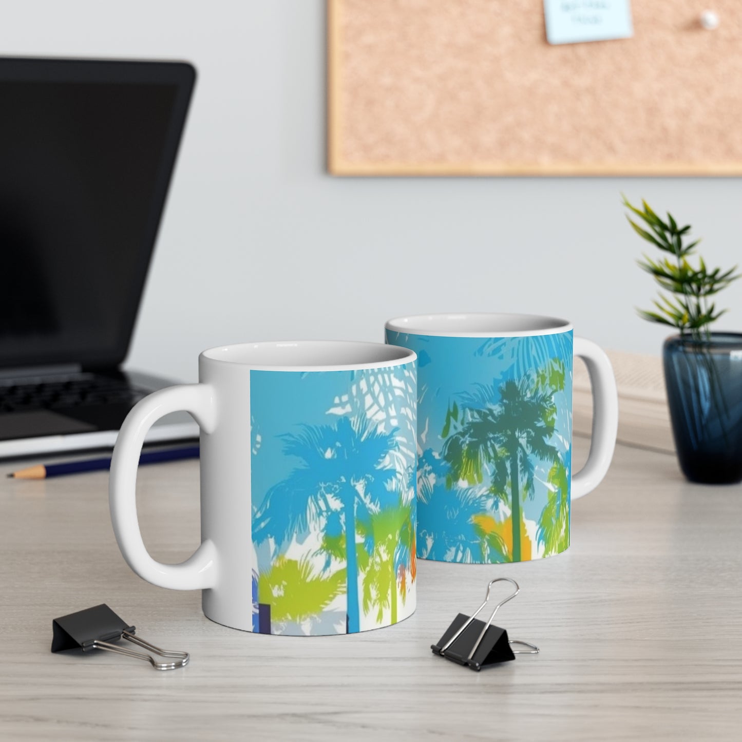 Tropical blue and green Ceramic Mug 11oz gifts for everyone.