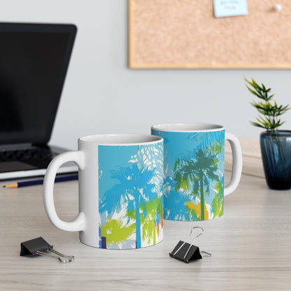 Tropical blue and green Ceramic Mug 11oz gifts for everyone.