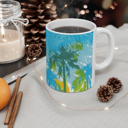 Tropical blue and green Ceramic Mug 11oz gifts for everyone.