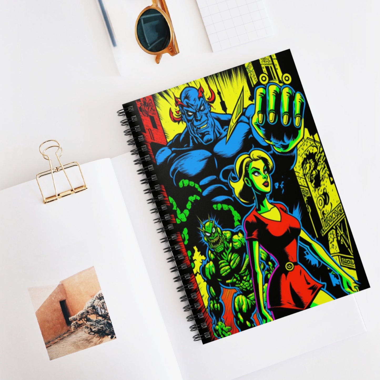 Black light poster Spiral Notebook, vibrant Illuminated graffiti design