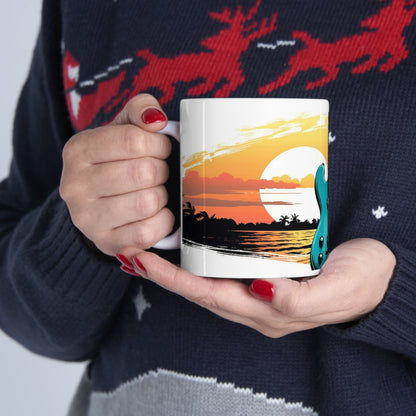 🌴🎸Guitars in paradise island tiki Hawaiian tropical coffee cup perfect gift for anyone and everyone!