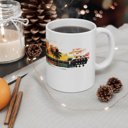 Hawaiian tiki tropical guitar Coffee cup, great gift for anyone and everyone.