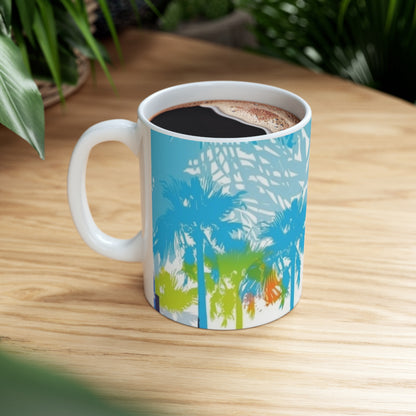 Tropical blue and green Ceramic Mug 11oz gifts for everyone.