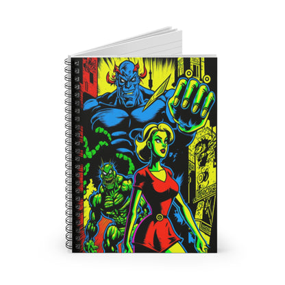 Black light poster Spiral Notebook, vibrant Illuminated graffiti design