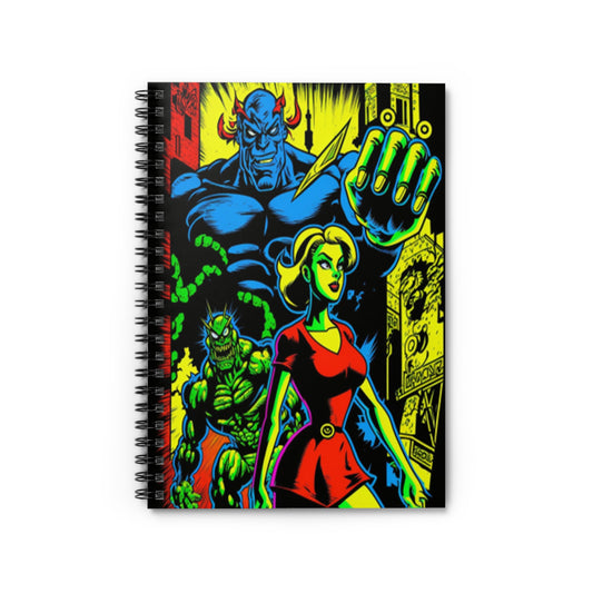 Black light poster Spiral Notebook, vibrant Illuminated graffiti design