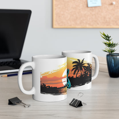 🌴🎸Guitars in paradise island tiki Hawaiian tropical coffee cup perfect gift for anyone and everyone!