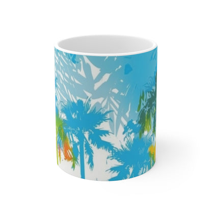 Tropical blue and green Ceramic Mug 11oz gifts for everyone.