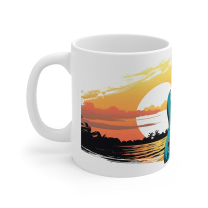 🌴🎸Guitars in paradise island tiki Hawaiian tropical coffee cup perfect gift for anyone and everyone!