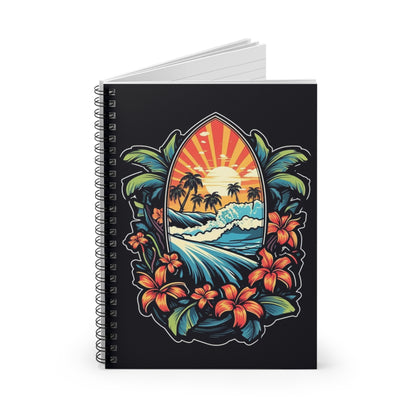 Surf style tiki Spiral Notebook - Ruled Line