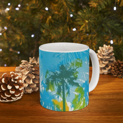 Tropical blue and green Ceramic Mug 11oz gifts for everyone.