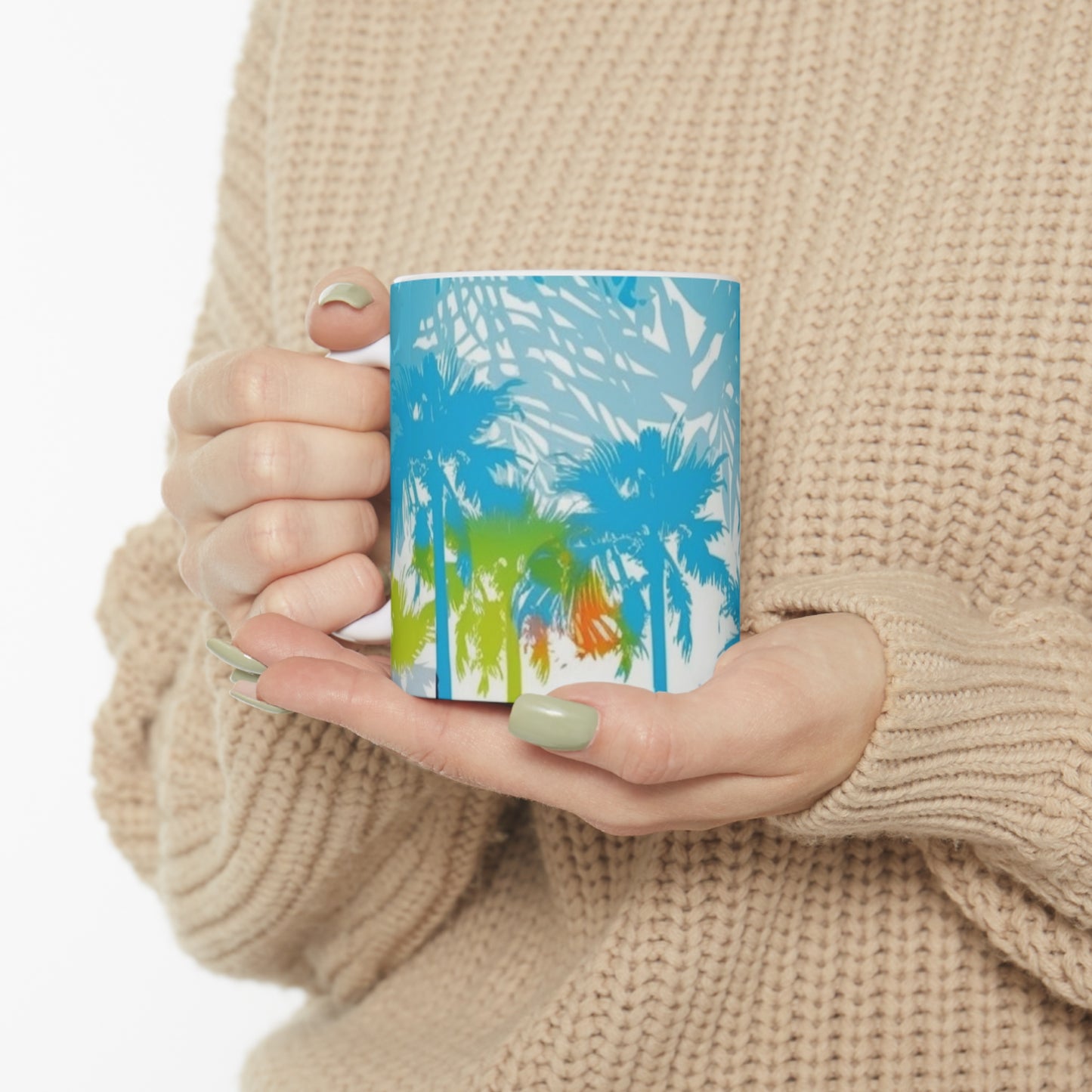 Tropical blue and green Ceramic Mug 11oz gifts for everyone.