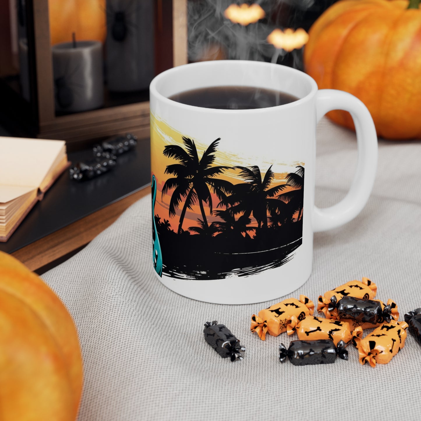 🌴🎸Guitars in paradise island tiki Hawaiian tropical coffee cup perfect gift for anyone and everyone!