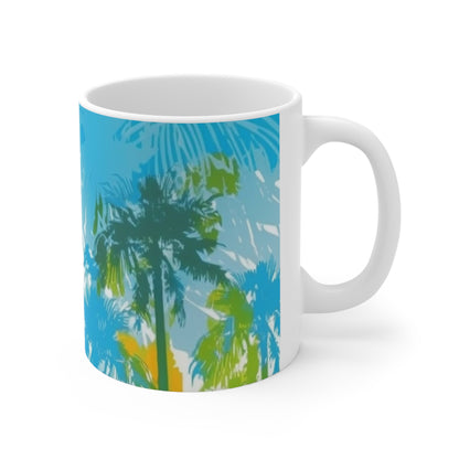 Tropical blue and green Ceramic Mug 11oz gifts for everyone.