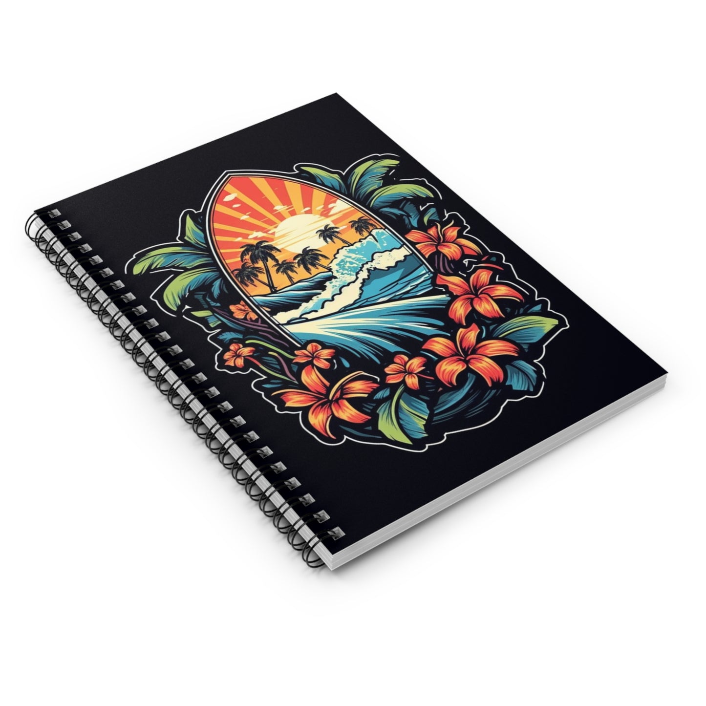 Surf style tiki Spiral Notebook - Ruled Line
