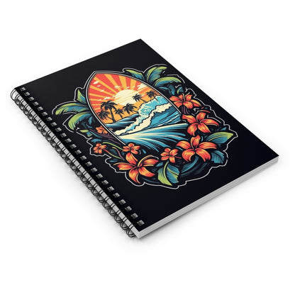 Surf style tiki Spiral Notebook - Ruled Line