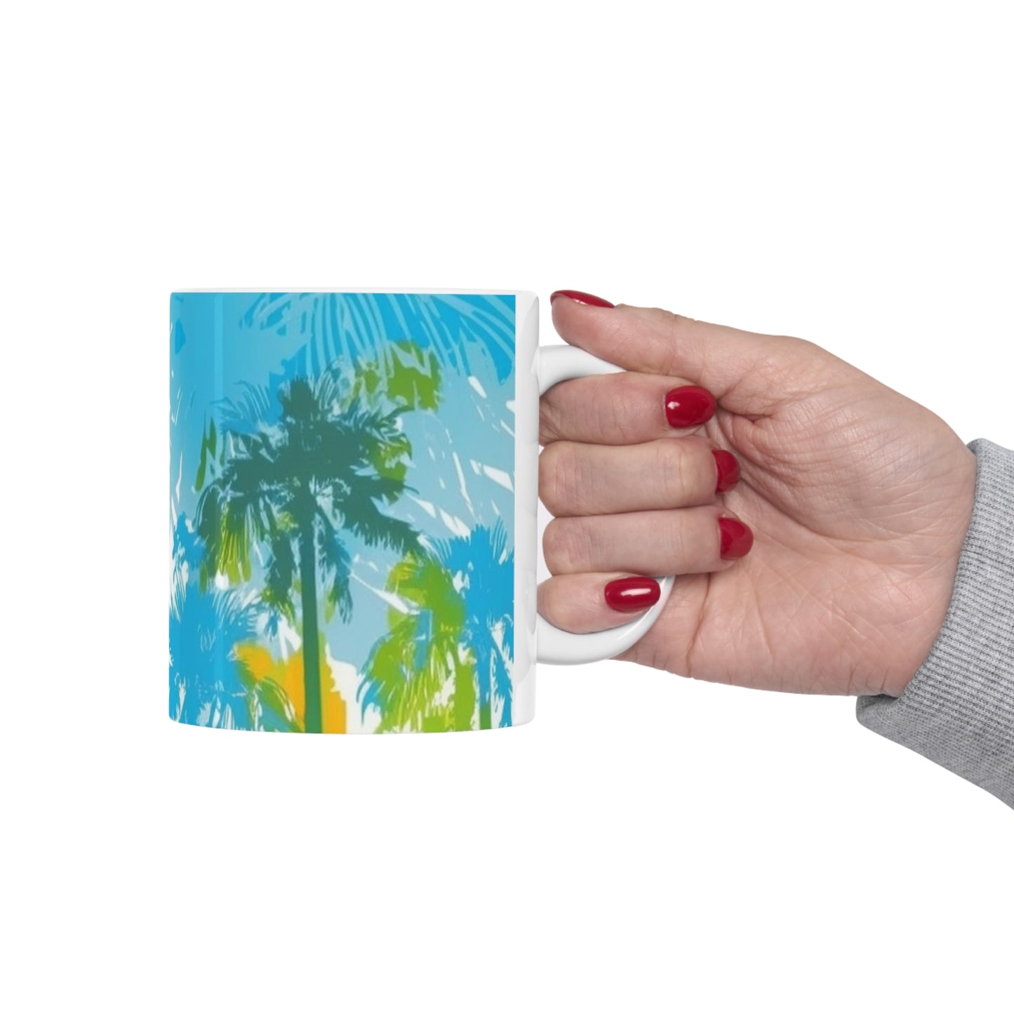 Tropical blue and green Ceramic Mug 11oz gifts for everyone.