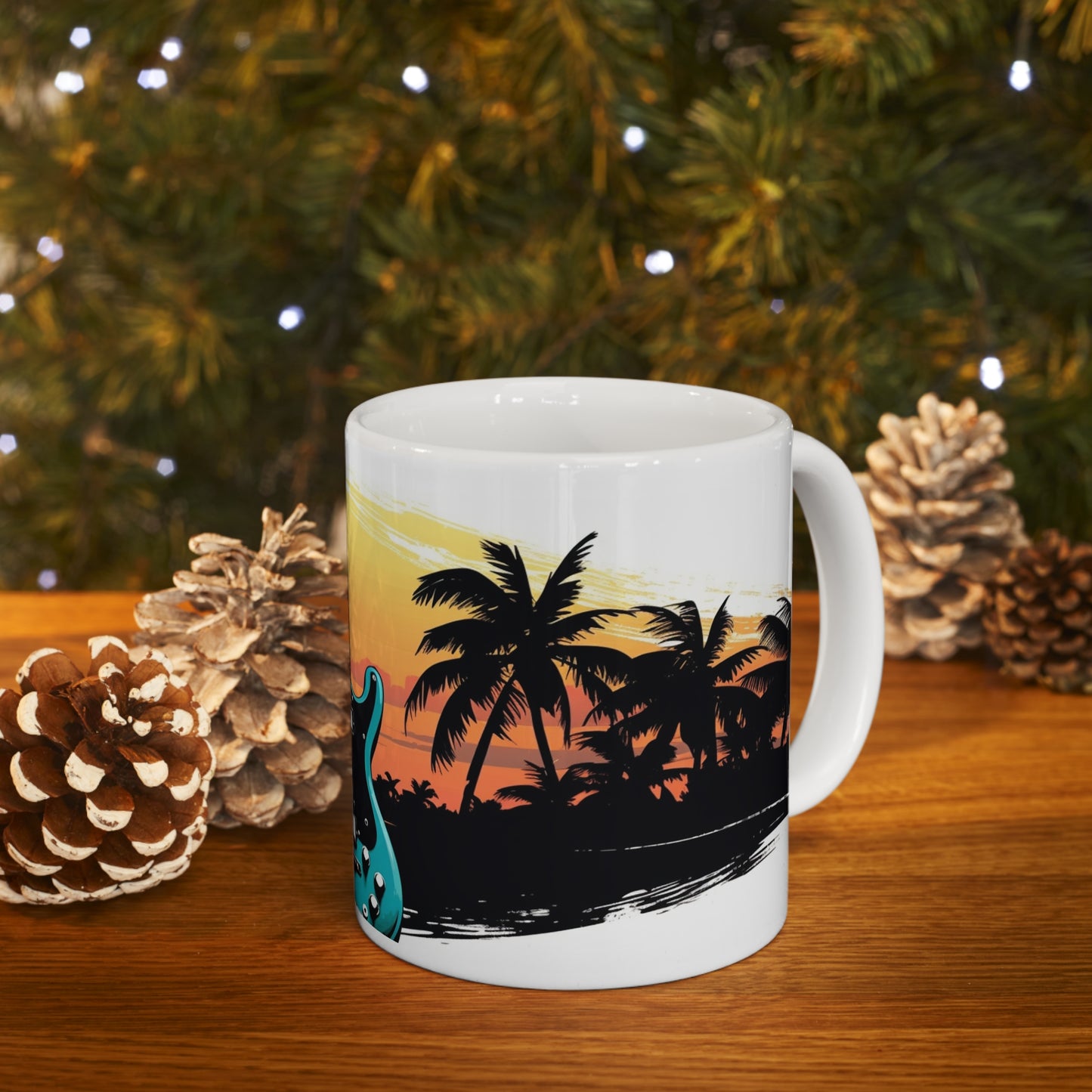 🌴🎸Guitars in paradise island tiki Hawaiian tropical coffee cup perfect gift for anyone and everyone!