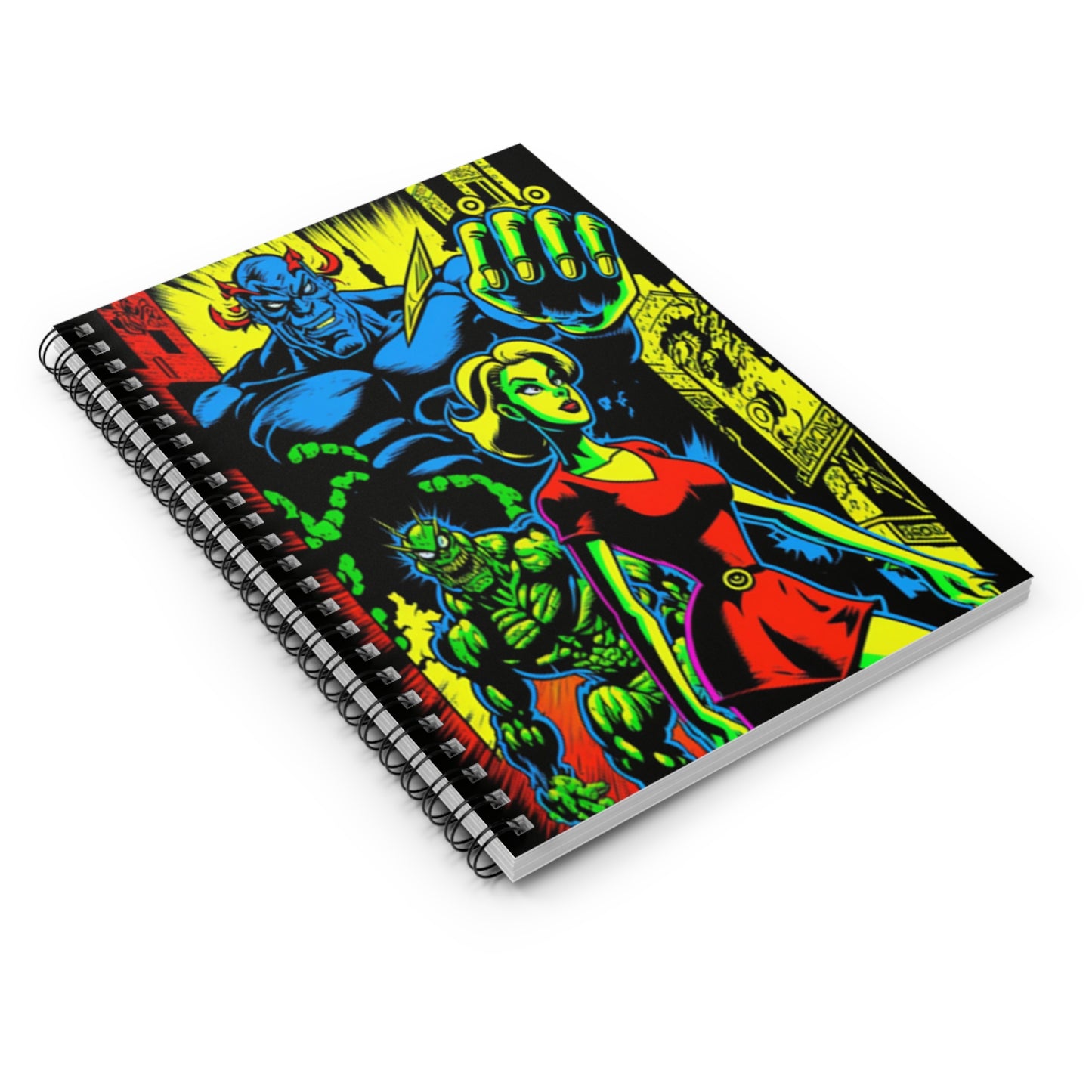 Black light poster Spiral Notebook, vibrant Illuminated graffiti design